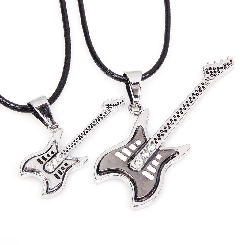 

Country Music Lovers Guitar Pendant Necklace 2 Pcs/Lot, White 1001#