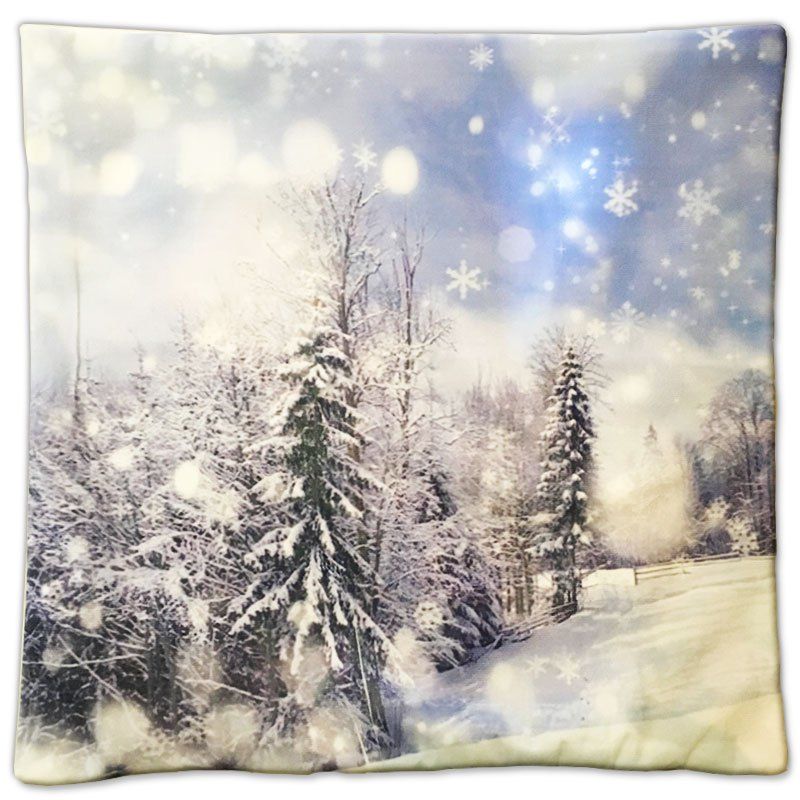 

Christmas Gift Series White Pure Forest Painting Pillow Cover, 混合色（colormix）