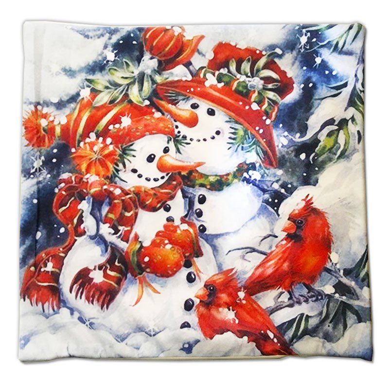 

Christmas Gift Series Snowman Brothers Cloth Material Pillow Cover, 混合色（colormix）