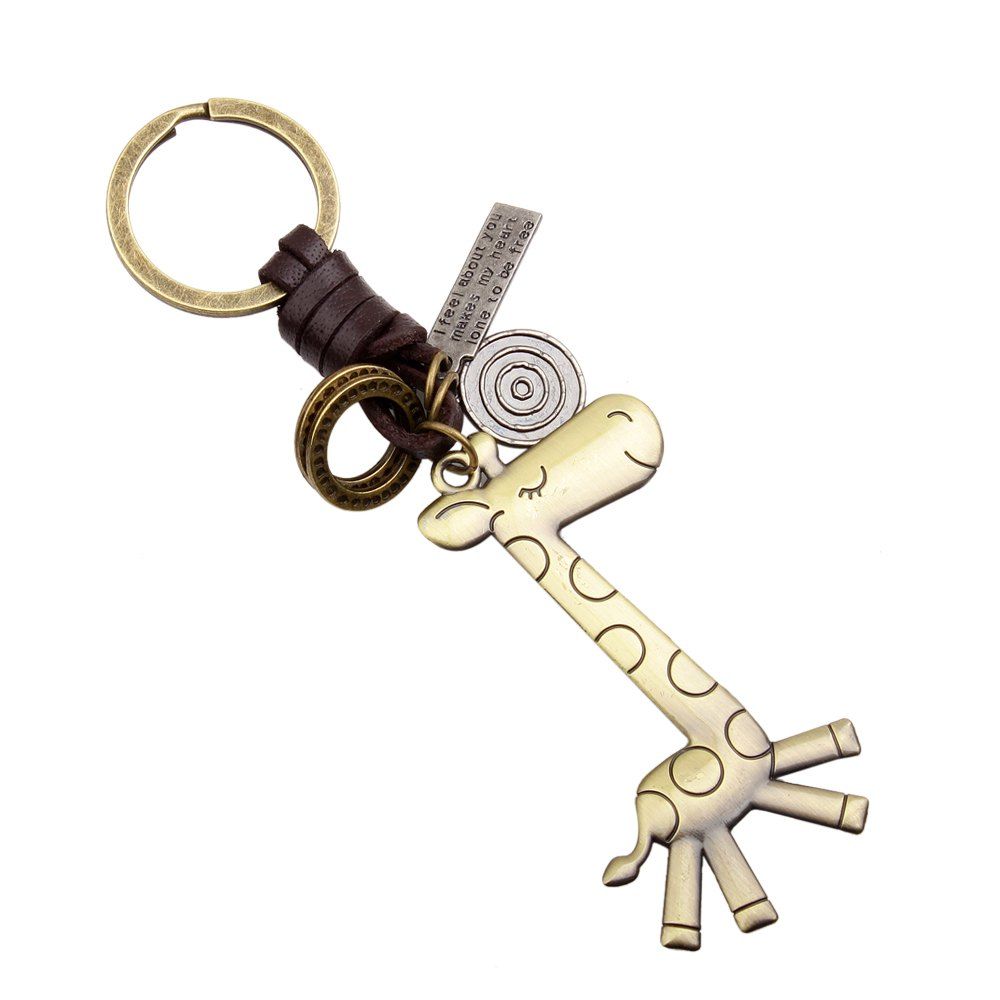 

Lovely Giraffe Alloy Keyring, Gold