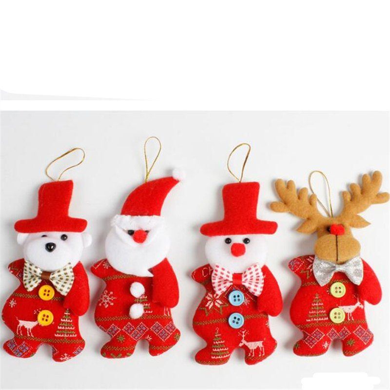 

4PCS Cute Santa Christmas Tree Decoration Accessories, Red