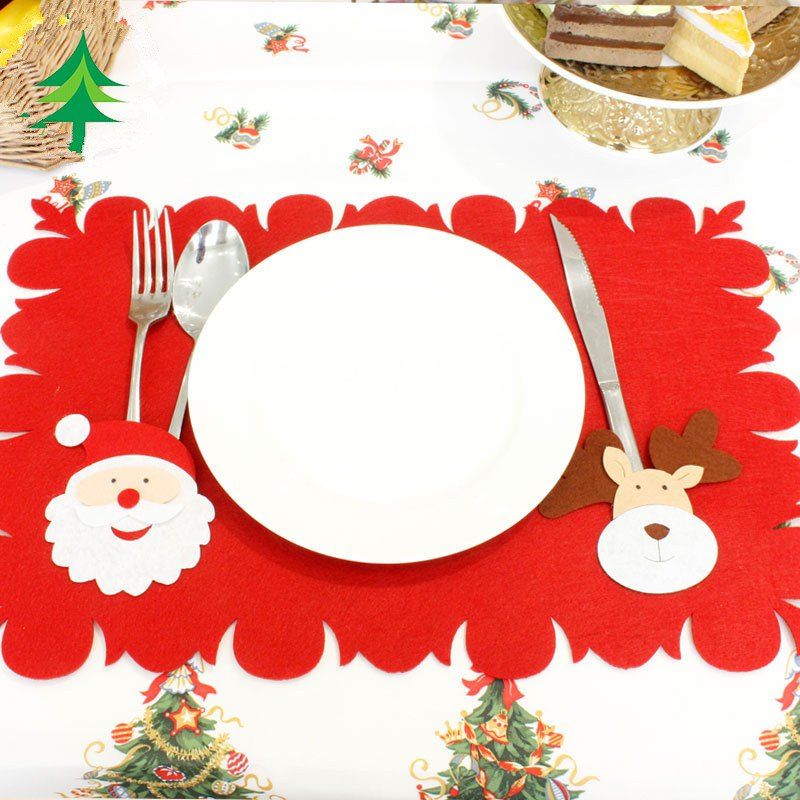 

Santa Christmas Table Mat Knives and Forks Decoration, Red