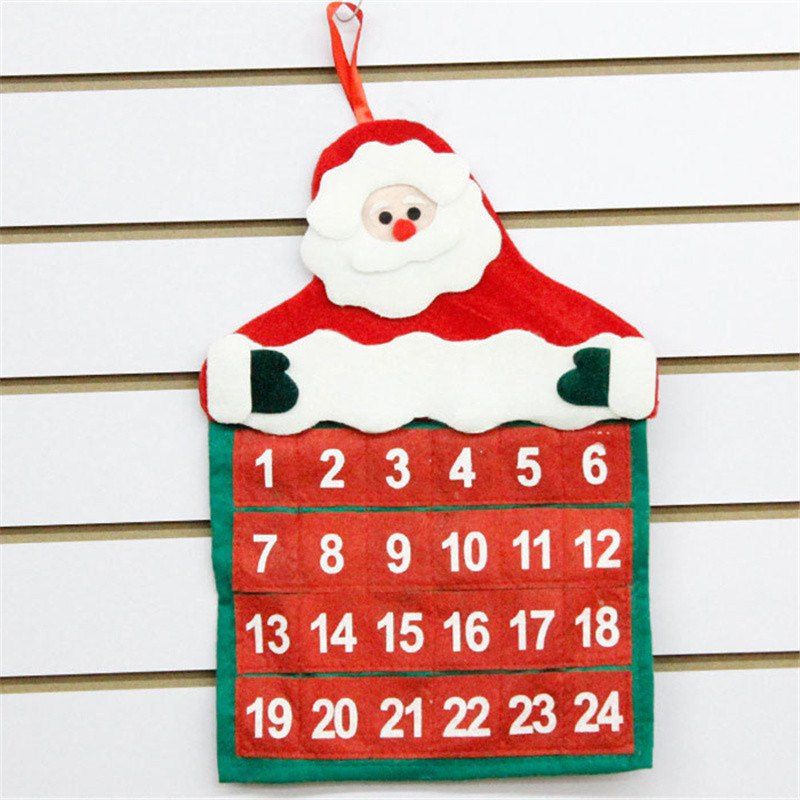 

Creative Velvet Scald Santa Claus Calendar Christmas Decorations, Red