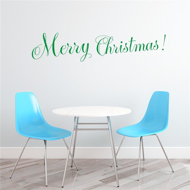 

Merry Christmas Removable Wall Stickers Decoration, Green