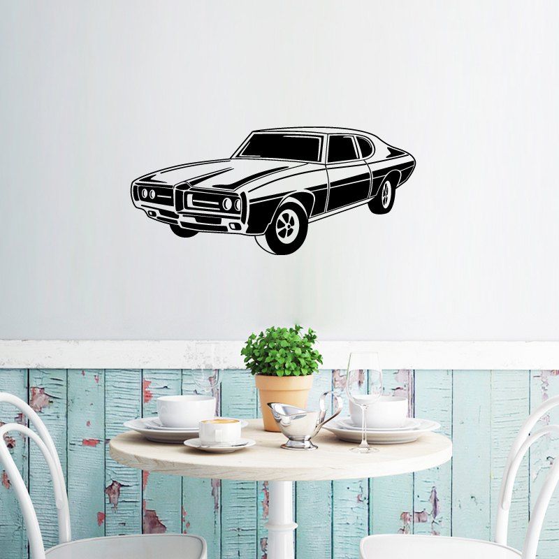 

DSU WS0016 Retro Car Simple Art Wall Stickers, Black