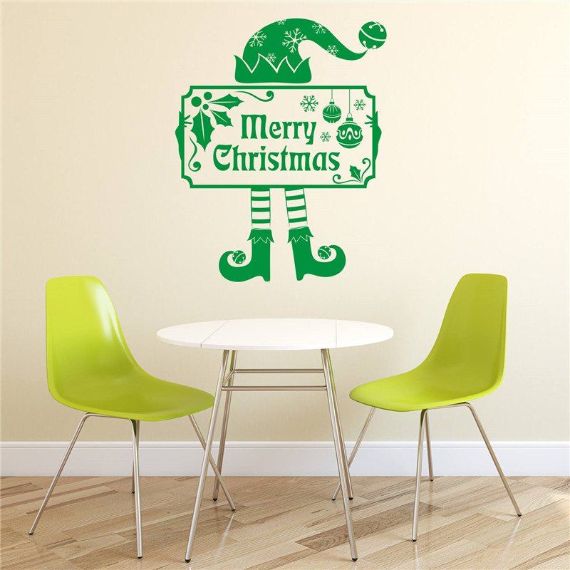 

Wizard Merry Christmas Removable Wall Stickers, Green