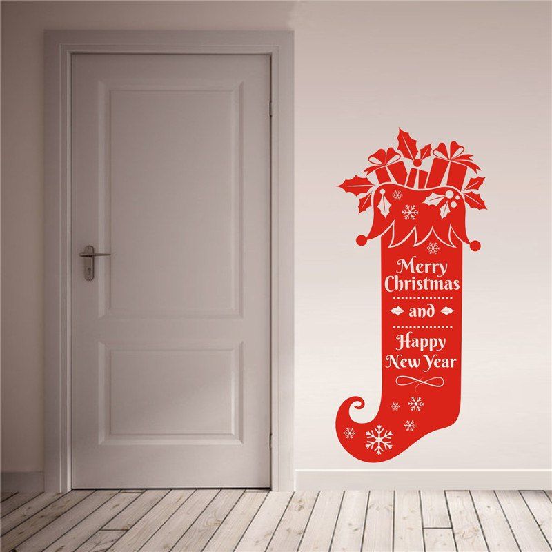 

Christmas Socks Wall Stickers Decorations, Red