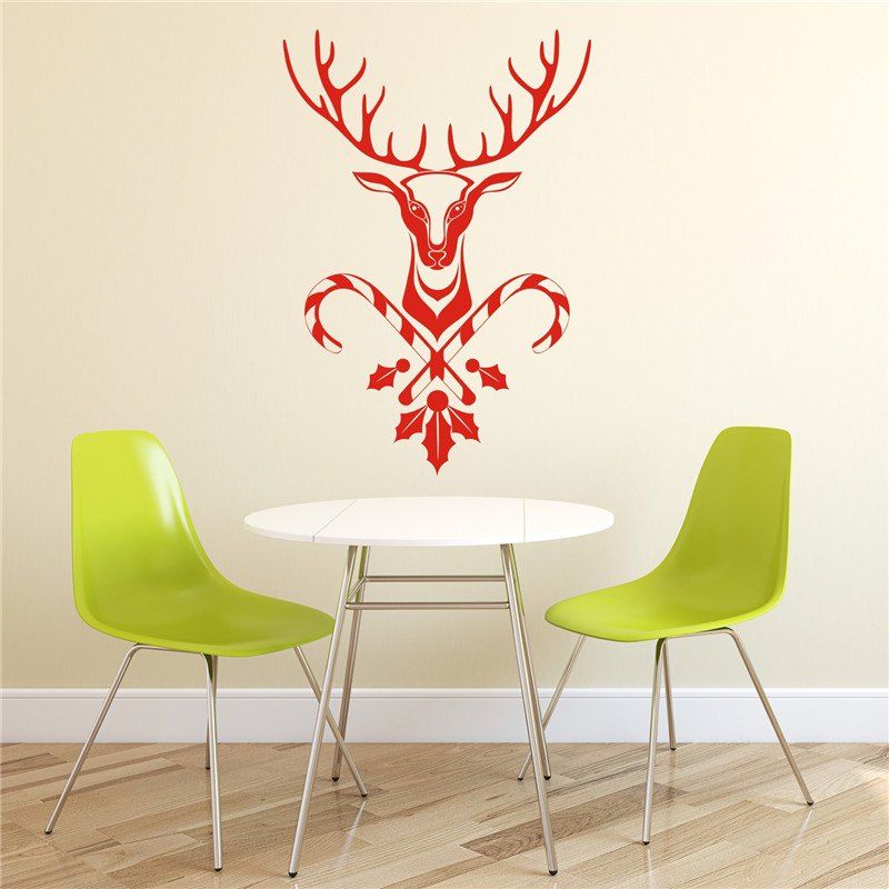 

Deer Christmas Decoration Removable Wall Stickers, Red