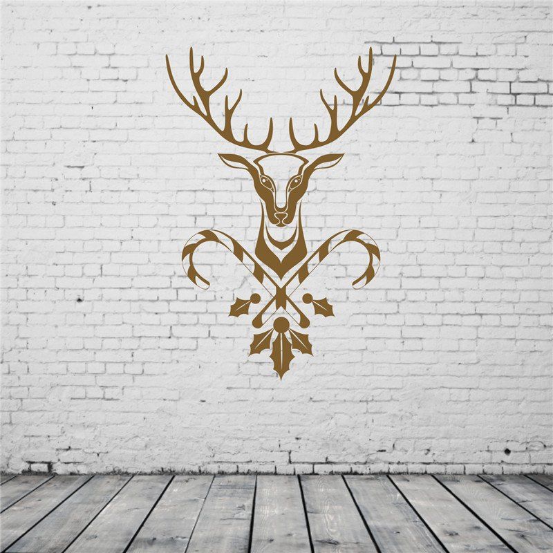 

Deer Christmas Decoration Removable Wall Stickers, Brown