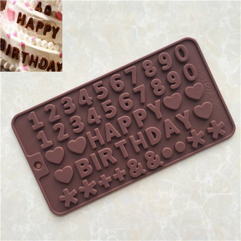

Happy Birthday Cake Chocolate Baking Mold, Brown