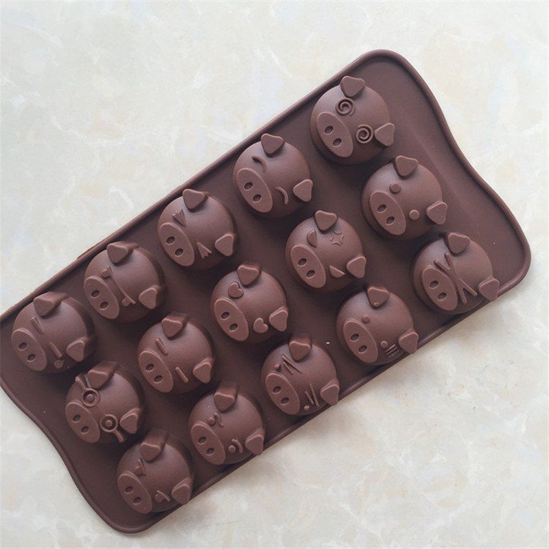 

Cute Pig Shape Cake Chocolate Baking Mold, Brown
