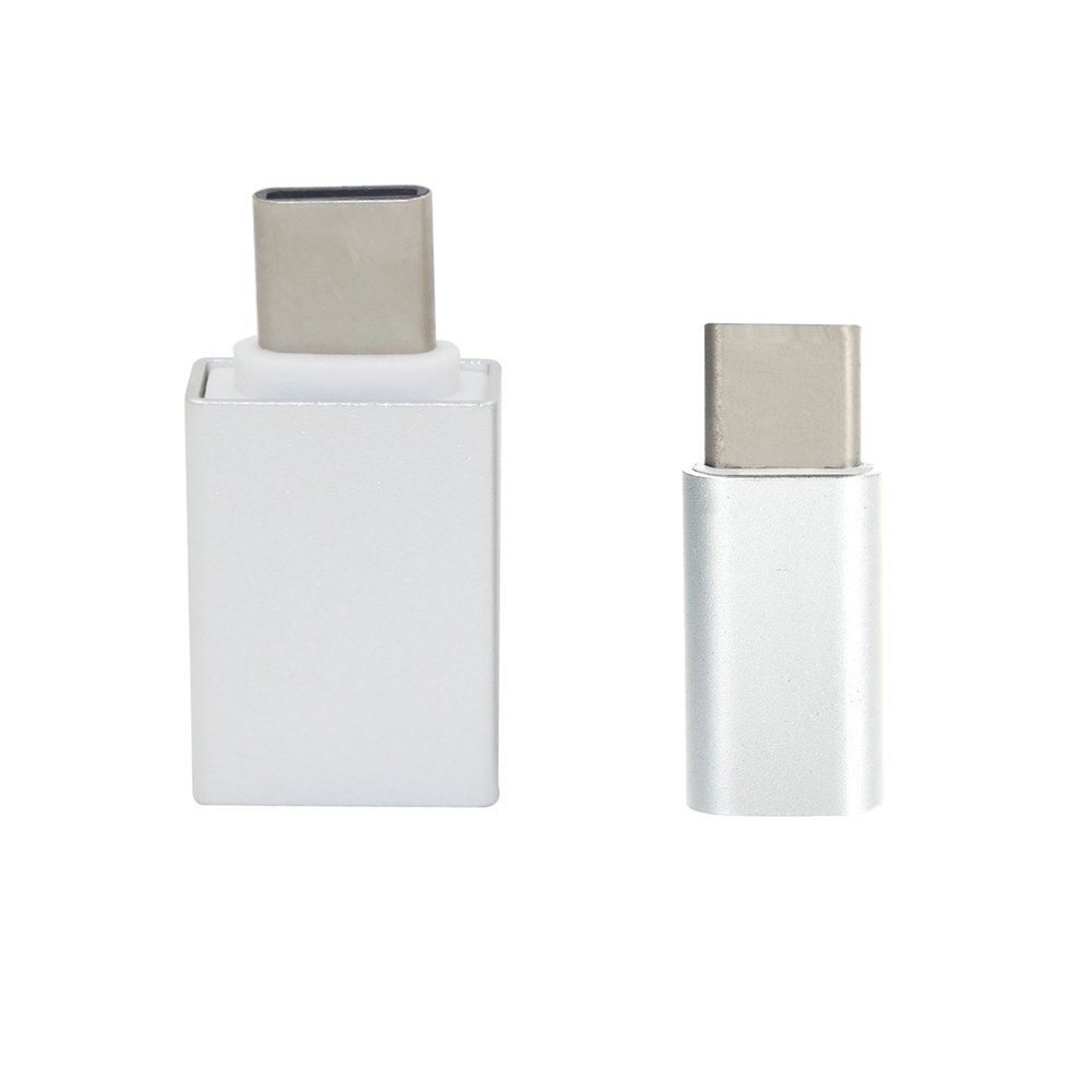 

Mini Smile Aluminum Alloy USB 3.1 Type-C To Micro USB with USB 3.0 OTG Adapters, Silver