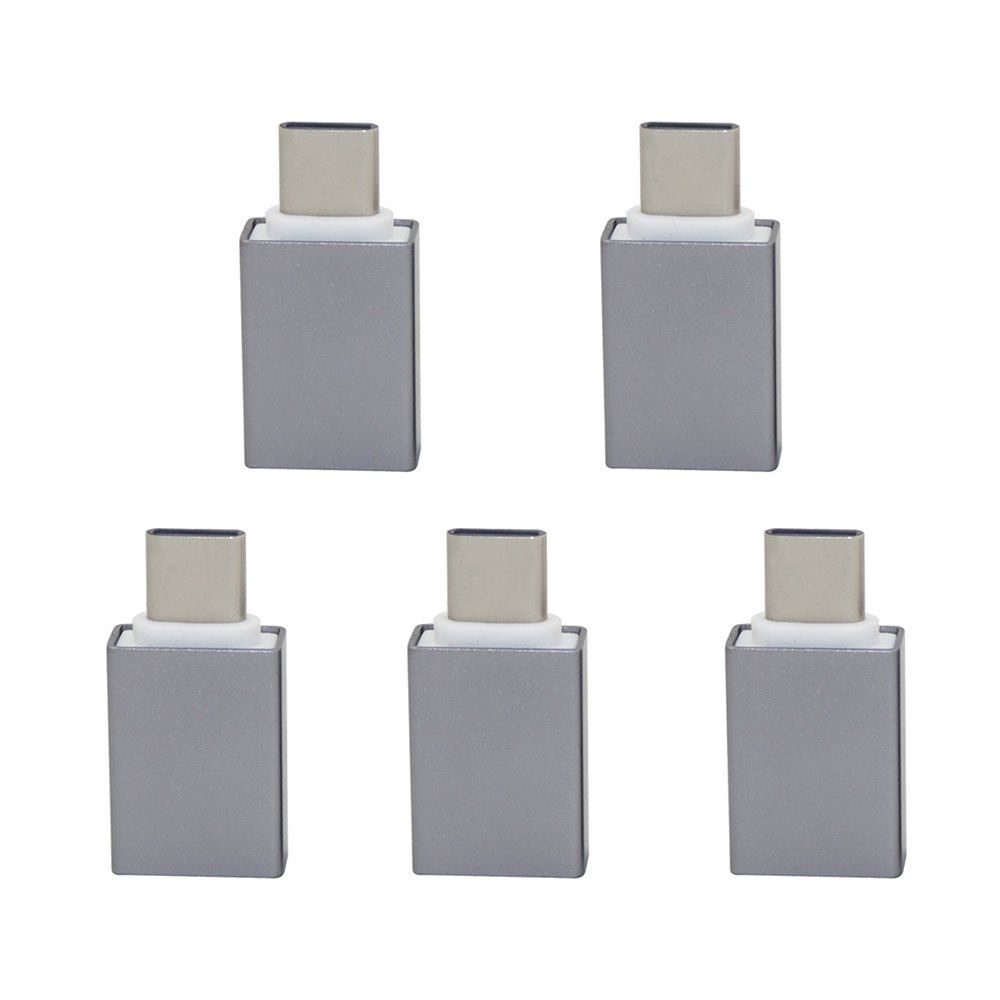 

Mini Smile 5PCS USB 3.1 Type-C Male To USB 3.0 Female OTG Adapters Converters, Gray