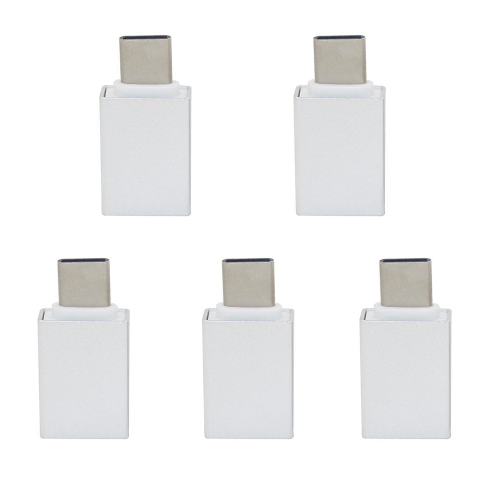 

Mini Smile 5PCS USB 3.1 Type-C Male To USB 3.0 Female OTG Adapters Converters, Silver