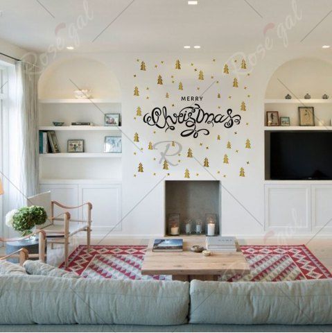 D065 Christmas Wall Stickers Snowflake Dual Color DIY Home Decal