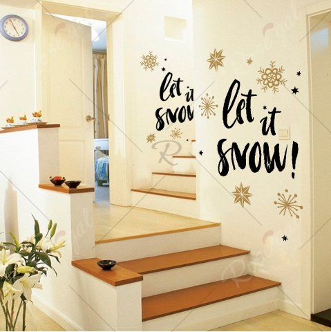 D065 Christmas Wall Stickers Snowflake Dual Color DIY Home Decal