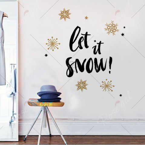D065 Christmas Wall Stickers Snowflake Dual Color DIY Home Decal
