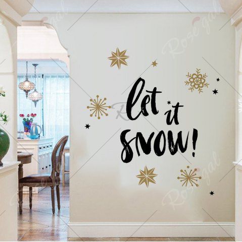 D065 Christmas Wall Stickers Snowflake Dual Color DIY Home Decal