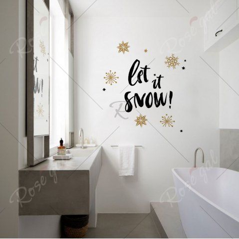D065 Christmas Wall Stickers Snowflake Dual Color DIY Home Decal