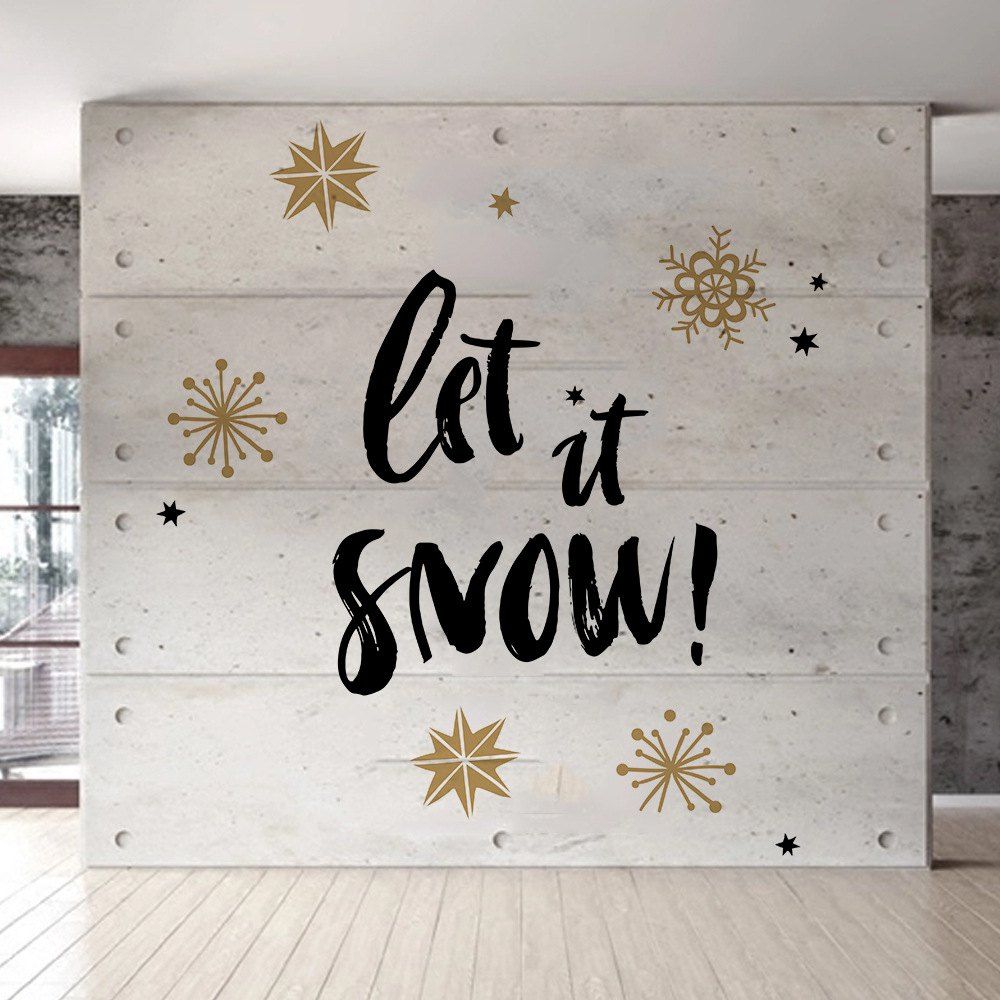

D065 Christmas Wall Stickers Snowflake Dual Color DIY Home Decal, Colormix