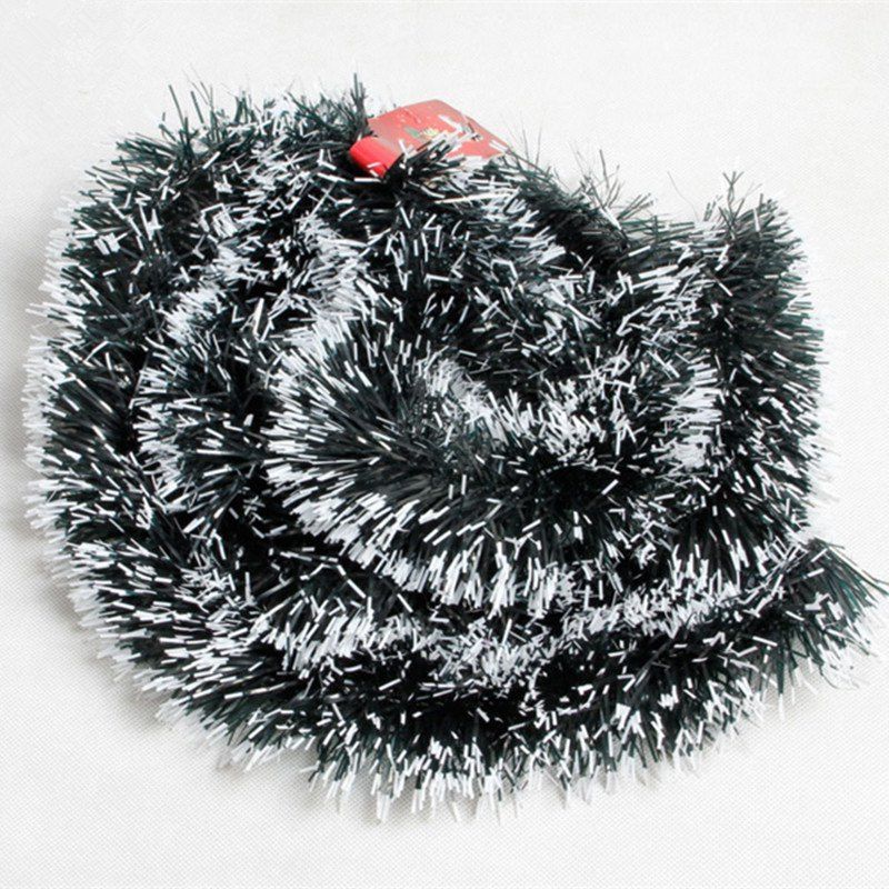 

XM 200CM Christmas Decoration Dark Green Tops White Edge Holiday Decorations