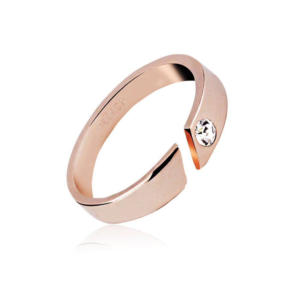 

14k Rose Gold Ring with Crystal Simple Love for Women and Men, Marigold