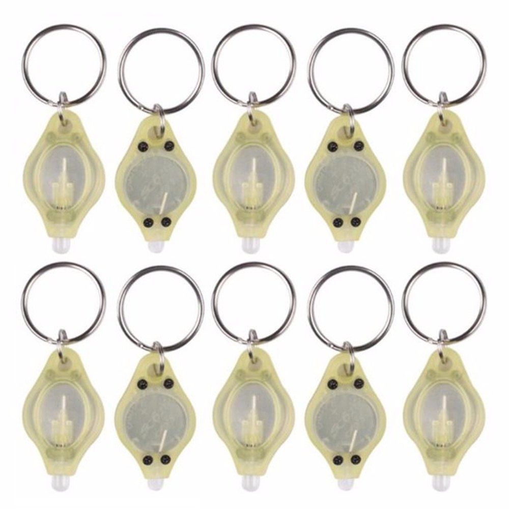 

Mini LED Keychain Flashlight Keyring Torch 10PCS, Yellow