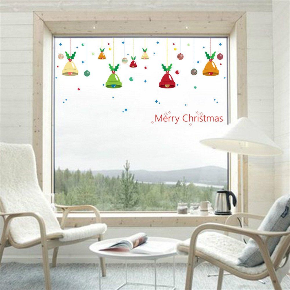 

Christmas Bells Pattern Decorative Window Wall Sticker, Colormix