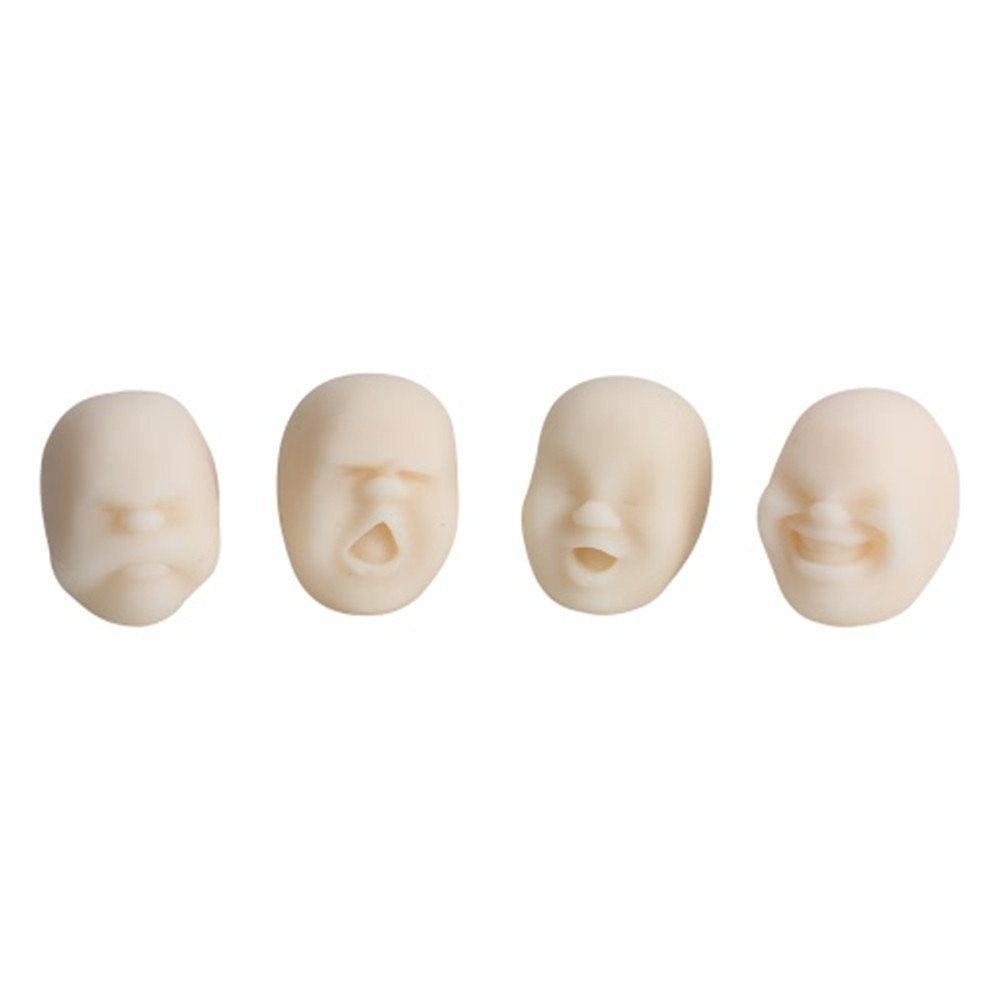 

4Pcs Creative Decompression Prop TPR Kneading Clownish Human Face Anti-Stress Vent Ball Relaxation Helper Stress Pressure Reducing Toy, Snow white;black;white