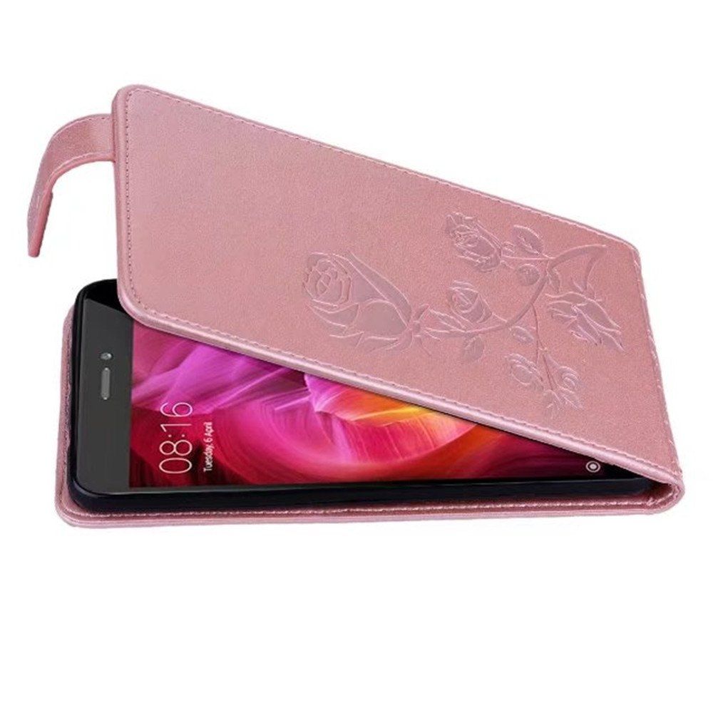 

Embossed Rose Flower Pattern Vertical Flip Leather Case with Card Slot for Xiaomi Redmi Note 4/ Note4x High, Rose gold