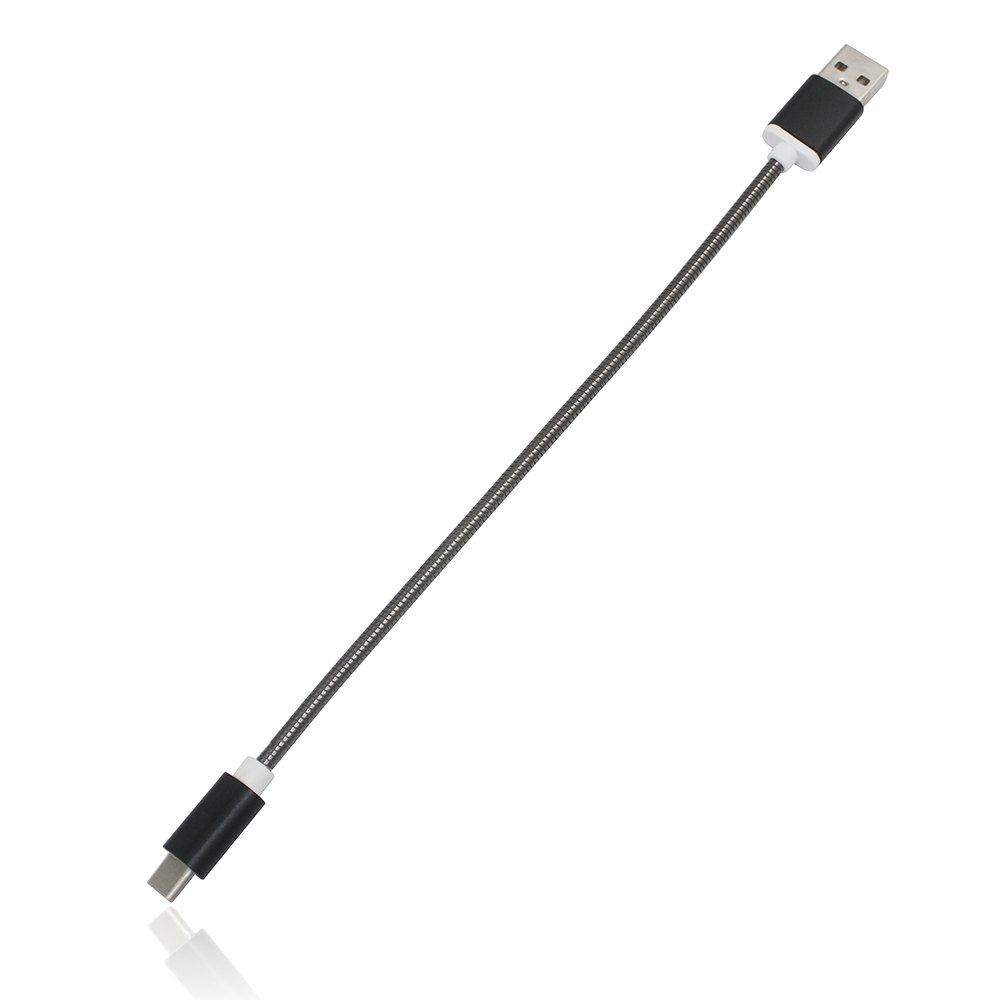 

Minismile 3.4A Stainless Steel Spring Quick Charge Type-C Usb 3.1 To Usb Charging Cable with High-Speed Data Transmission (24cm), Black