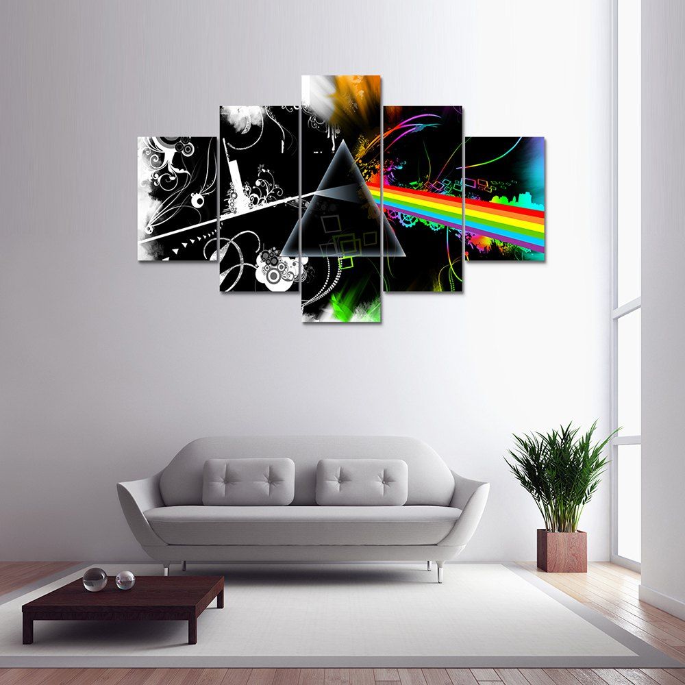 

5 Panel Pink Floyd B Canvas Print Painting Home Decoration Wall Art Picture, Colormix