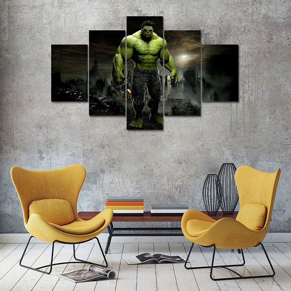 

5pcs Panel Hulk Canvas Print Painting Home Decoration Wall Art Picture, Colormix