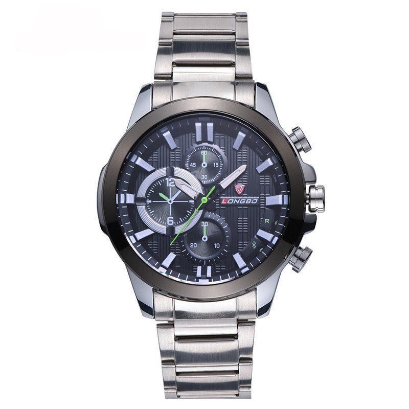 

Longbo 80225 4689 Luminous Needle Waterproof Men Quartz Watch, White and black