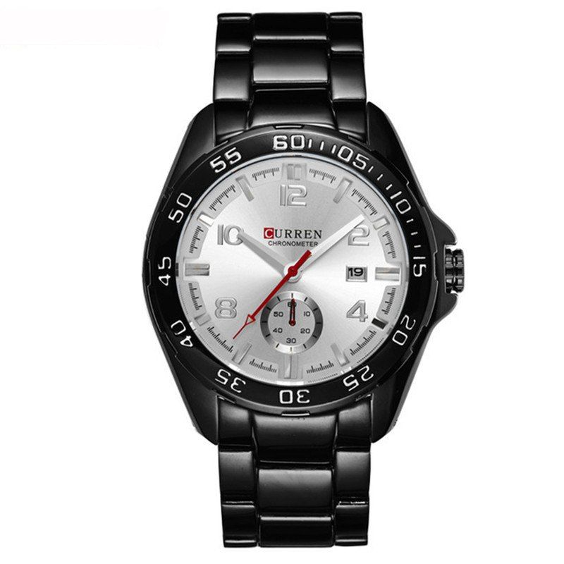 

CURREN 1155 European and American Style Fashion Trend Large Dial Quartz Core Watch with Box, Black white