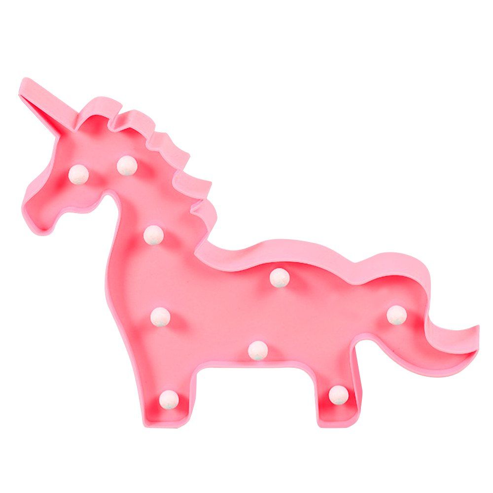 

BRELONG 3D Unicorn Warm White Decoration Night Light for Kids Room Christmas Wedding 3V, Pink