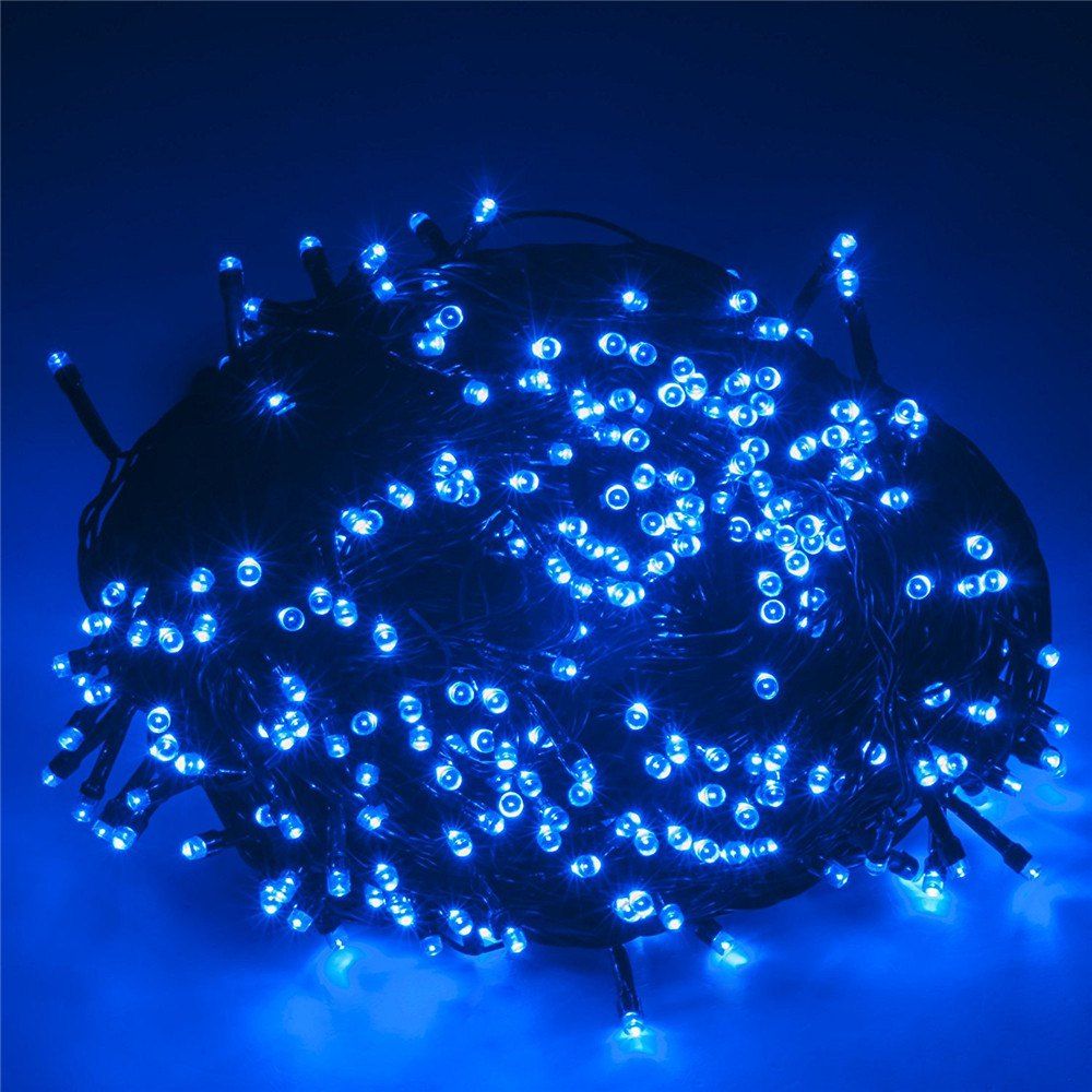 

SUPli Solar Battery Powered Christmas String Lights 10M 100 LED Dual Power Decorative Fairy String Lights, Bluebell