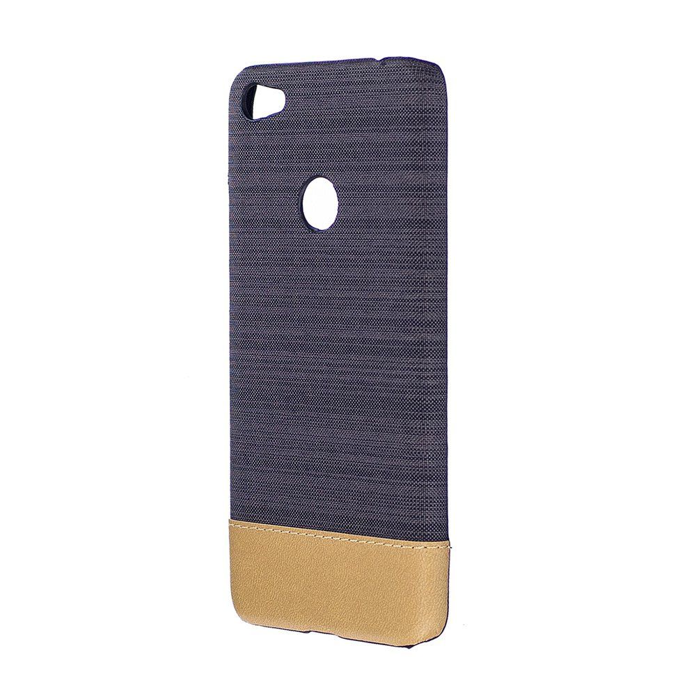 

Wkae Jeans Canvas Leather Back Case Cover for Xiaomi Redmi 4X, Black