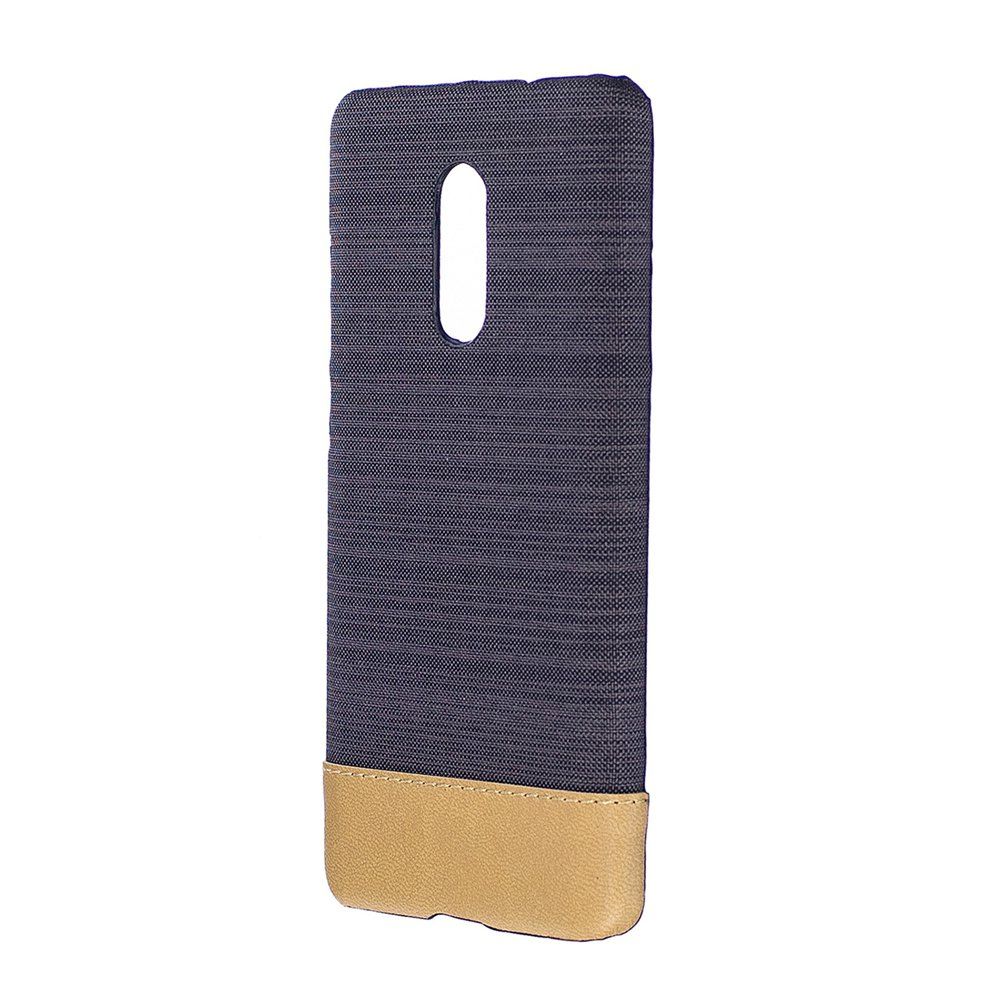 

Wkae Jeans Canvas Leather Back Case Cover for Xiaomi Redmi Note 4X / Note 4, Black