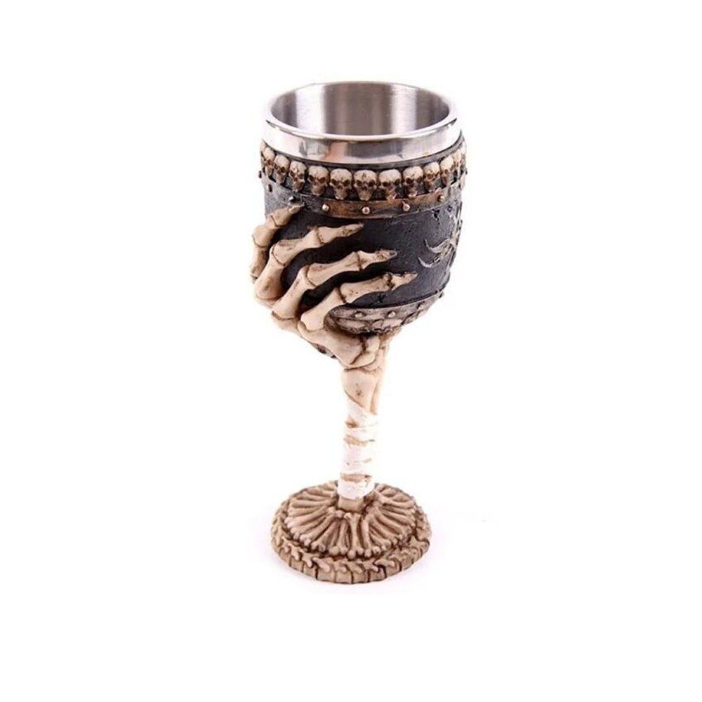 

Originality Skeleton Hand Resin Case Stainless Steel Wine Cup, Black and brown