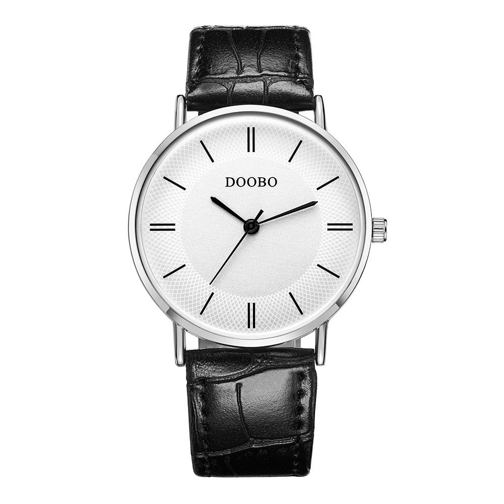 

DOOBO D002 4737 Men Business Leather Band Quartz Watch, Black