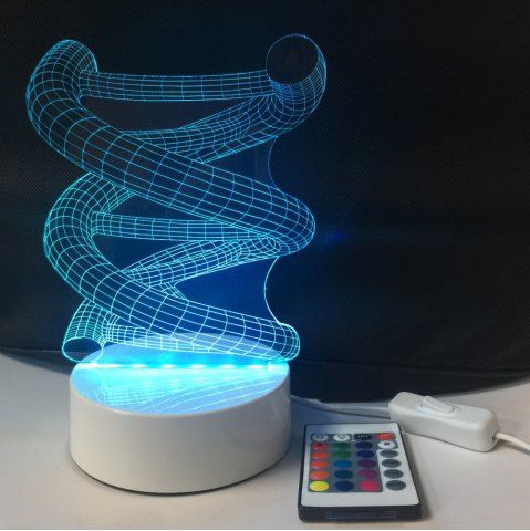 Rgb 20 X 15 9cm Dsu Spiral Shape 3d Illusion Color Change Dsu Spiral Shape 3d Illusion Color Change Visual Led Light