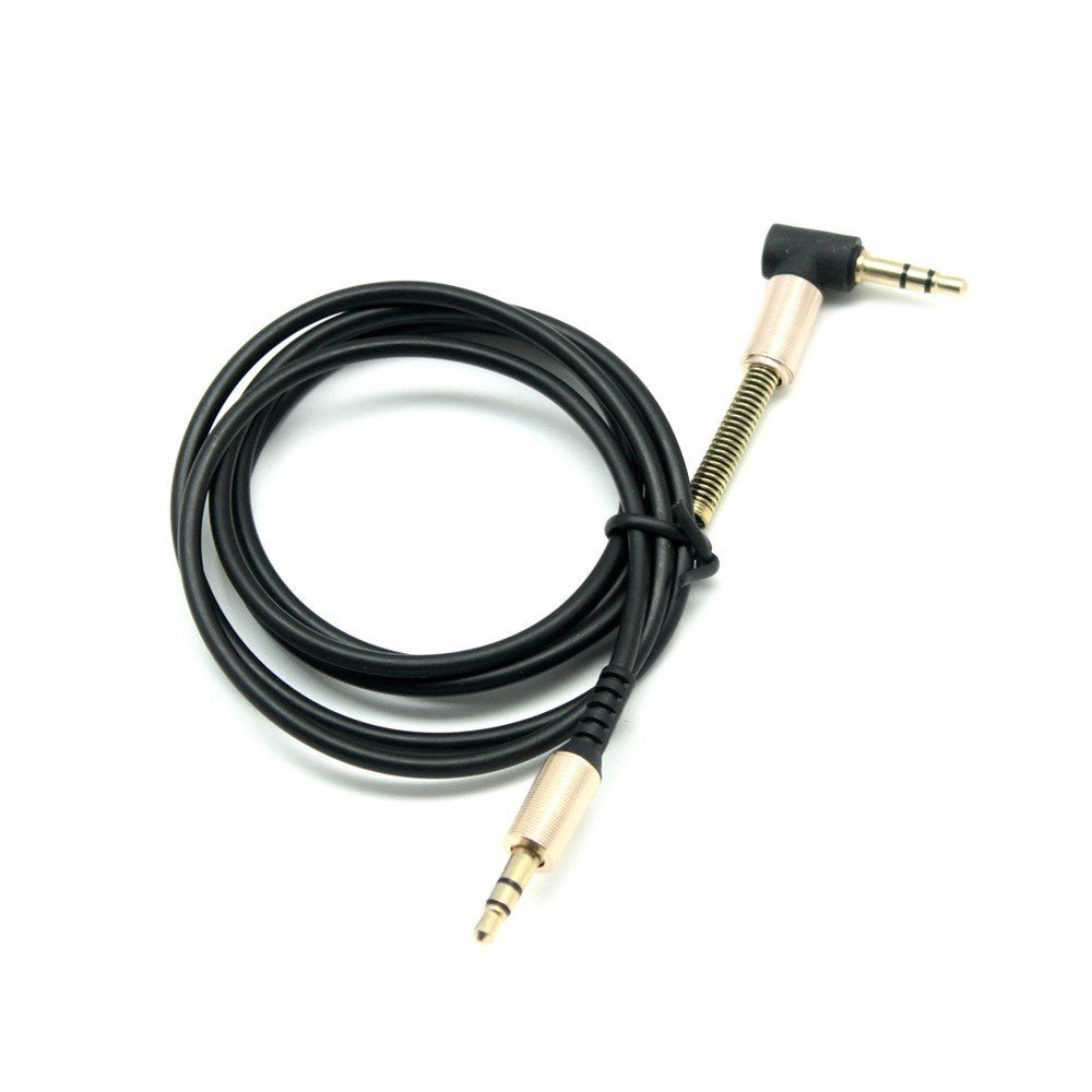 

3.5mm Stainless Steel Spring Male to Male AUX Audio Connection Cable, Black