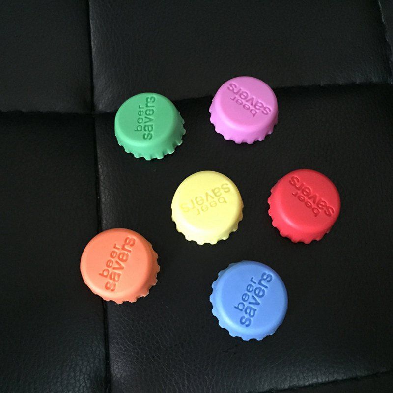 

WS 3cm Beer Bottle Cap Silicone Colorful Wine Stoppers Leak Sealers 6PCS / Set, Colormix
