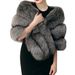 Women's  Sleeveless Faux Fur Gray -  