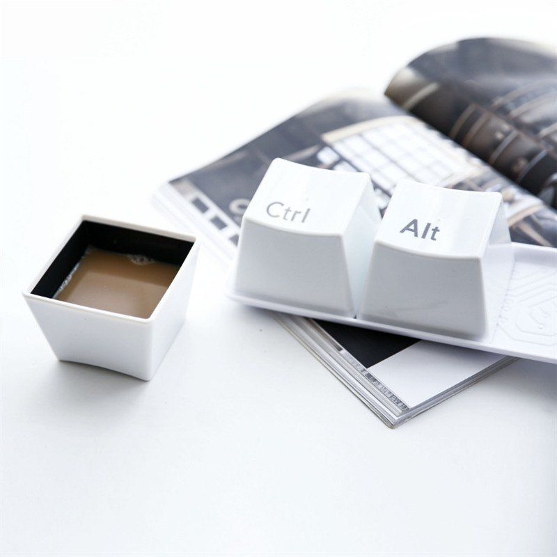 

3PCS Creative Keyboard Keys Shape Cup Mugs, White