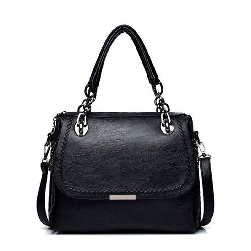 

PU Leather Handbags Fashion Oblique Cross Package Luxury Designer Shoulder Bag, Black