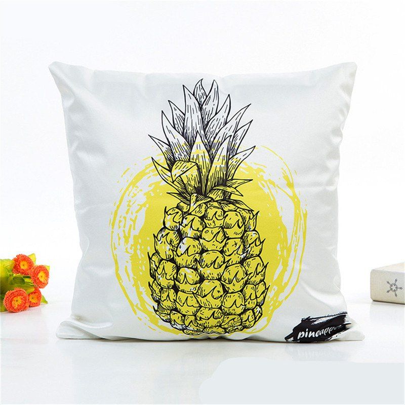 

Soft Fresh Pineapple Pattern Decorative Pillow Case 1PC, Yellow