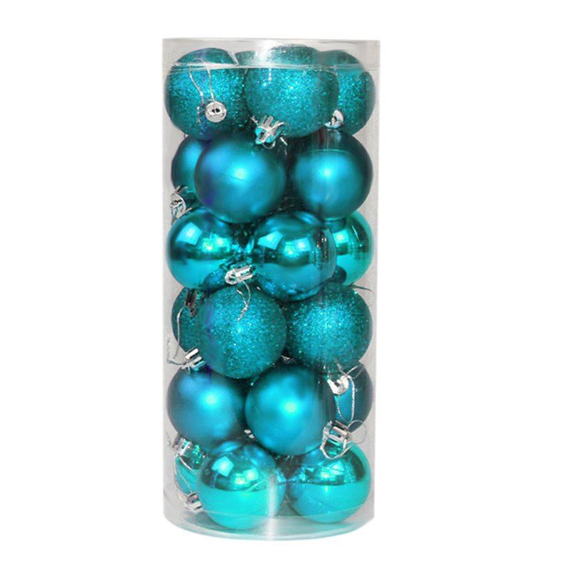 

WS 24PCS/PACK Hot Christmas Tree Ornaments Multi-color Ball 6CM Plastic Gift for Xmas Holiday Decoration, Green