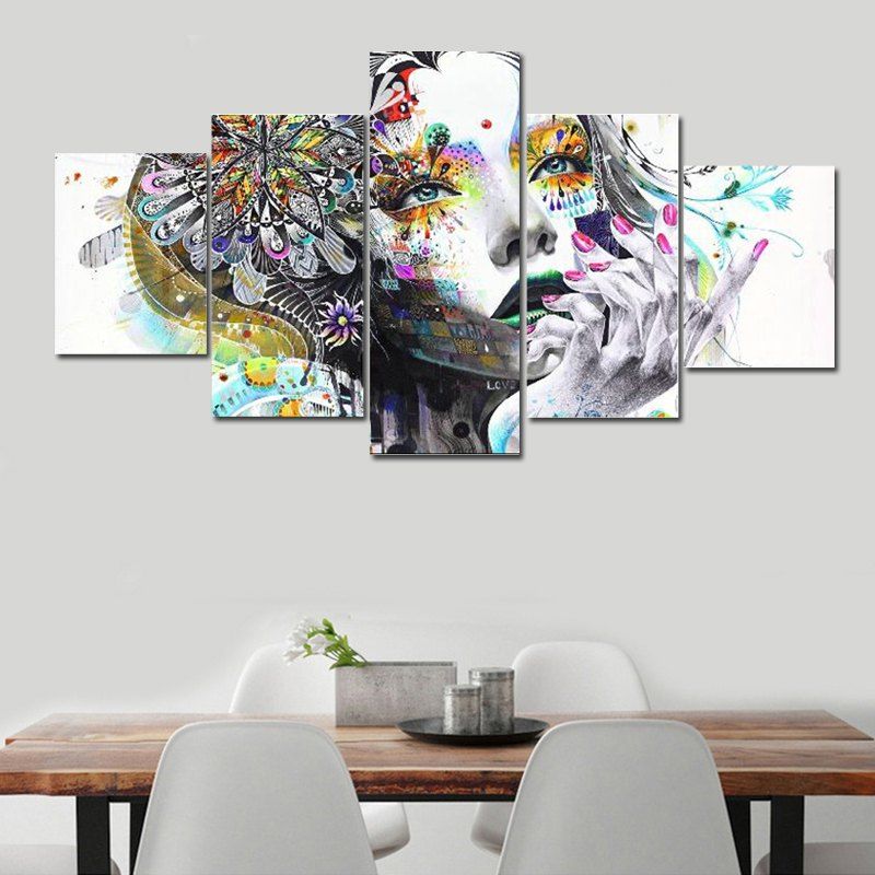 

Abstract Beautiful Girl Modern Home Decor Printed Canvas Art Print, Colorful